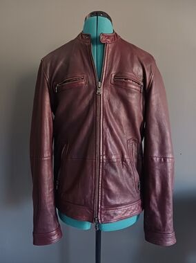 John Varvatos El Skin Moto Genuine Leather Jacket Size S